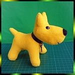 Знаменитая желтая собачка из рекламы, желтый фокстерьер - выкройка мягкой игрушки