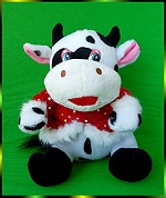 Выкройка коровы черно белой масти в костюме Санты