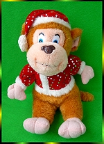 Выкройка мягкой игрушки обезьяны в костюме санты
